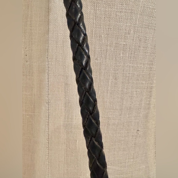 Vintage Cem Black Leather Woven Crossbody Bag - Picture 7 of 9